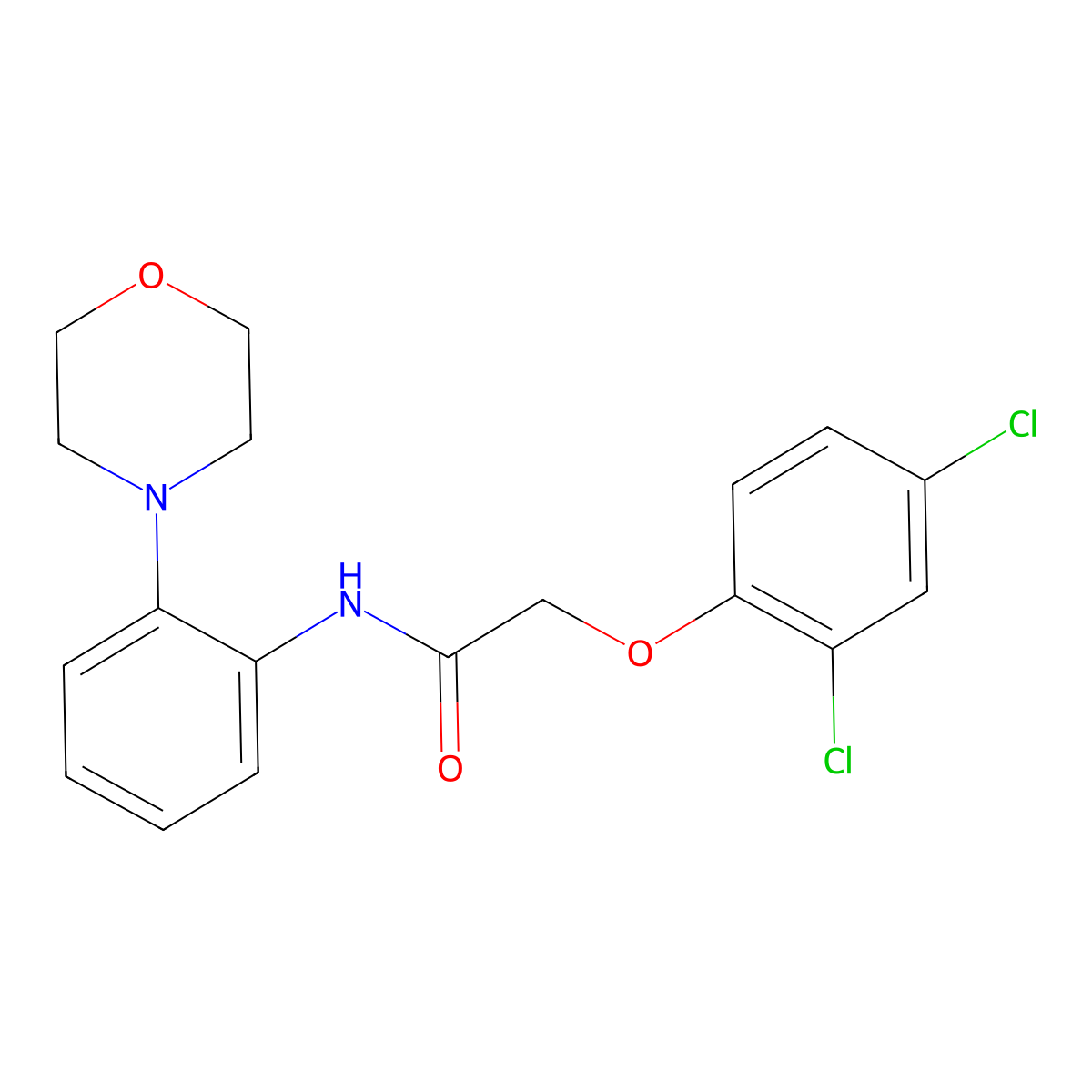 2-(2,4-dichlorophenoxy)-N-(2-morpholin-4-ylphenyl)acetamide molecular structure, CAS 528875-34-5