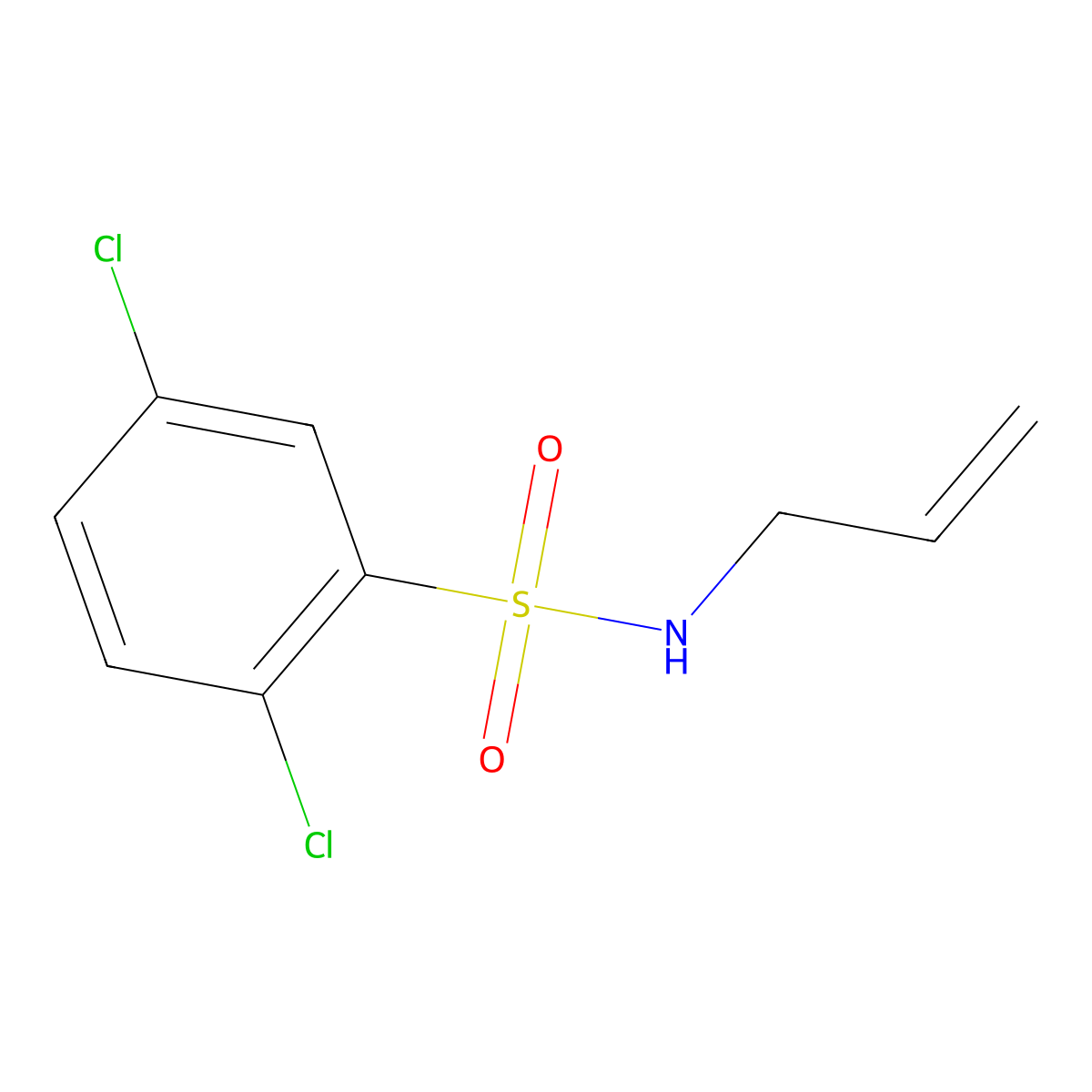 2,5-dichloro-N-prop-2-enylbenzenesulfonamide molecular structure, CAS 528876-08-6