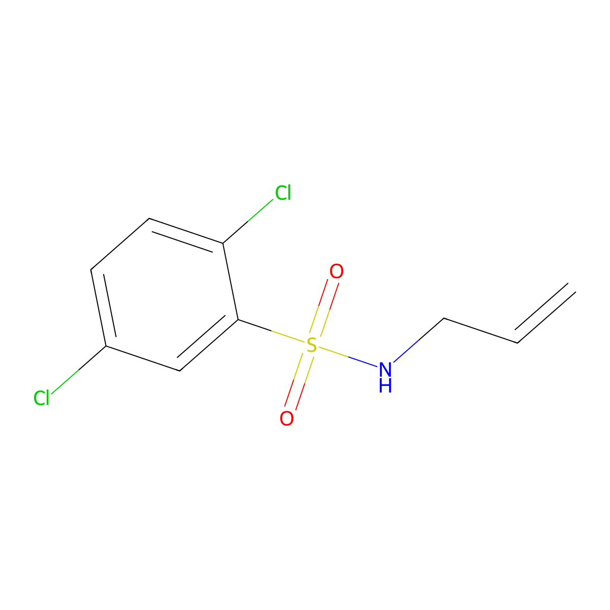 2,5-dichloro-N-prop-2-enylbenzenesulfonamide molecular structure, CAS 528876-08-6
