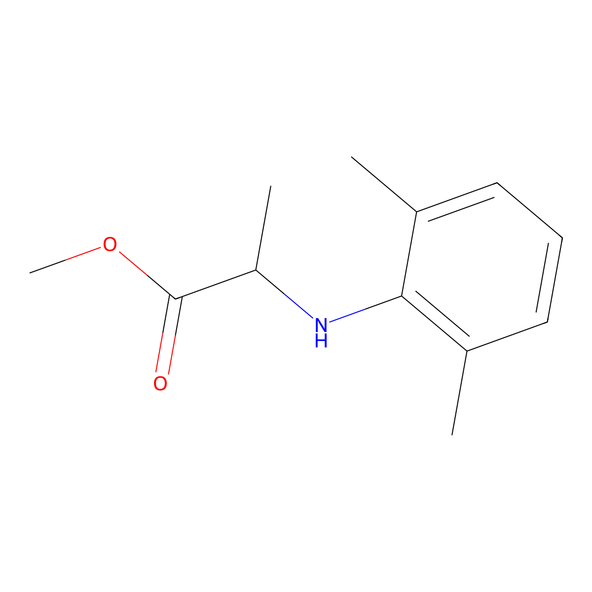 Methyl N-(2,6-dimethylphenyl)-DL-alaninate molecular structure, CAS 52888-49-0