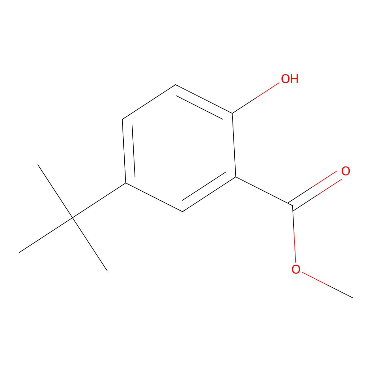 Methyl 5-tert-butyl-2-hydroxybenzoate molecular structure, CAS 52888-72-9