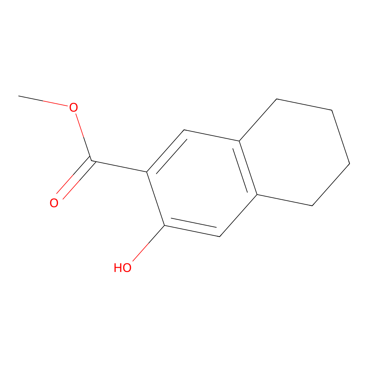 Methyl 3-hydroxy-5,6,7,8-tetrahydronaphthalene-2-carboxylate molecular structure, CAS 52888-73-0