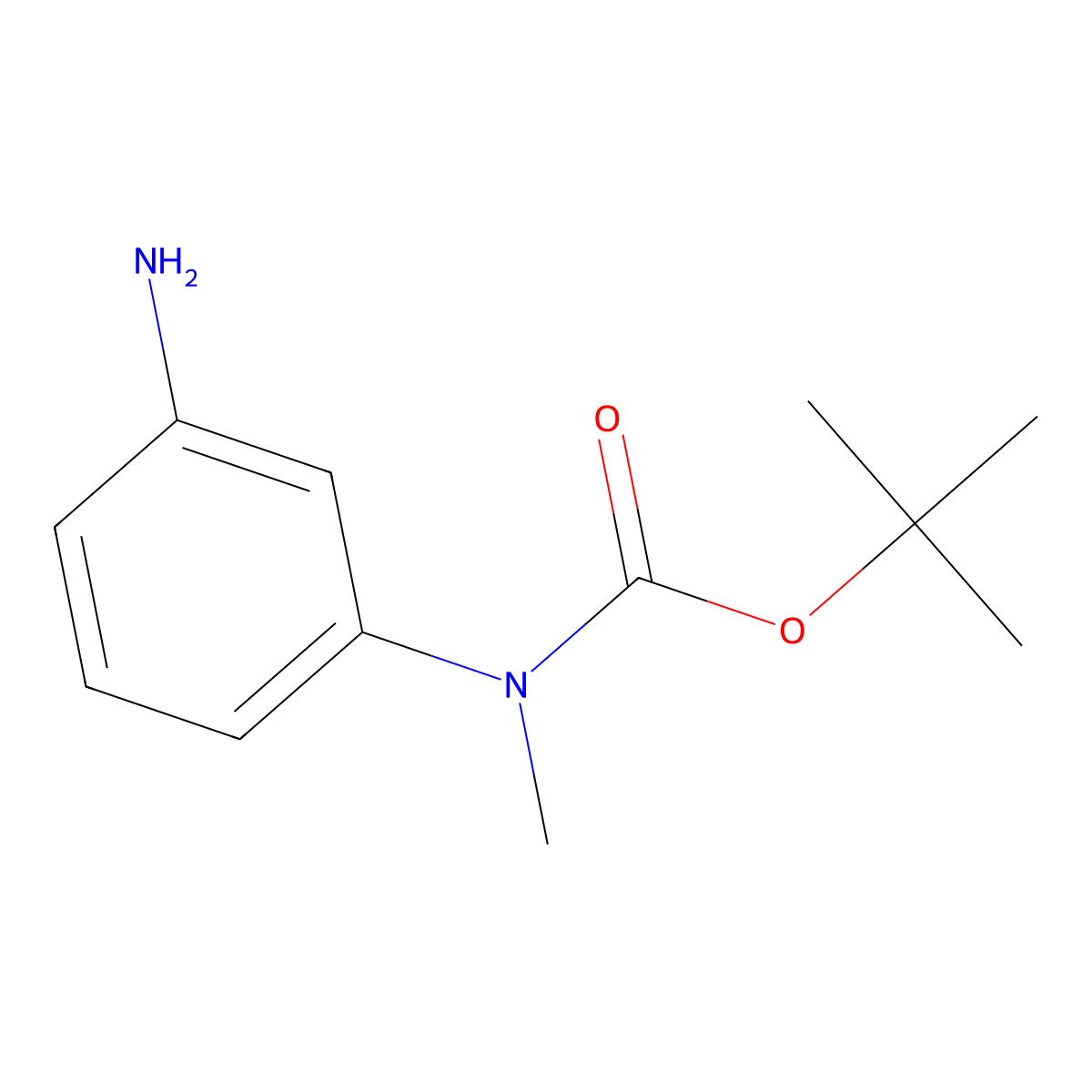 tert-butyl N-(3-aminophenyl)-N-methylcarbamate molecular structure, CAS 528882-16-8