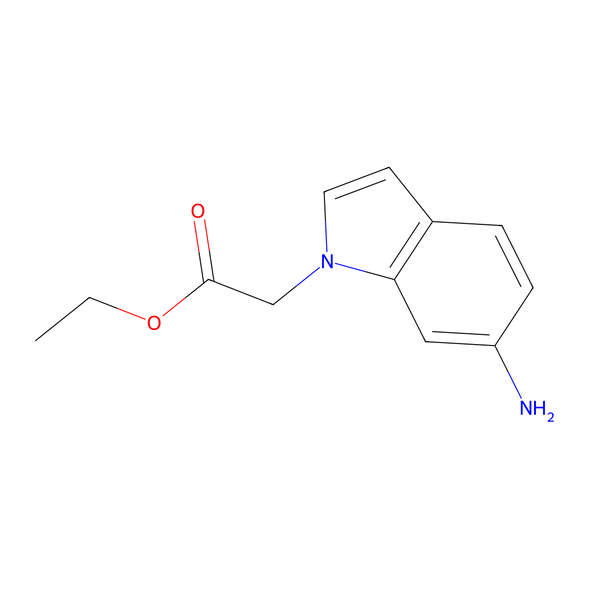 Ethyl 2-(6-amino-1H-indol-1-yl)acetate molecular structure, CAS 528883-56-9