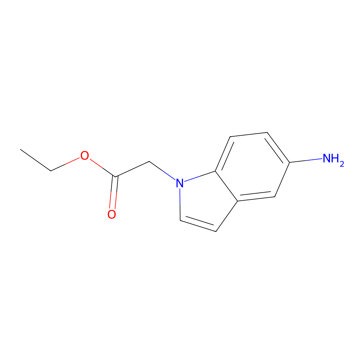 Ethyl 2-(5-amino-1H-indol-1-yl)acetate molecular structure, CAS 528884-67-5