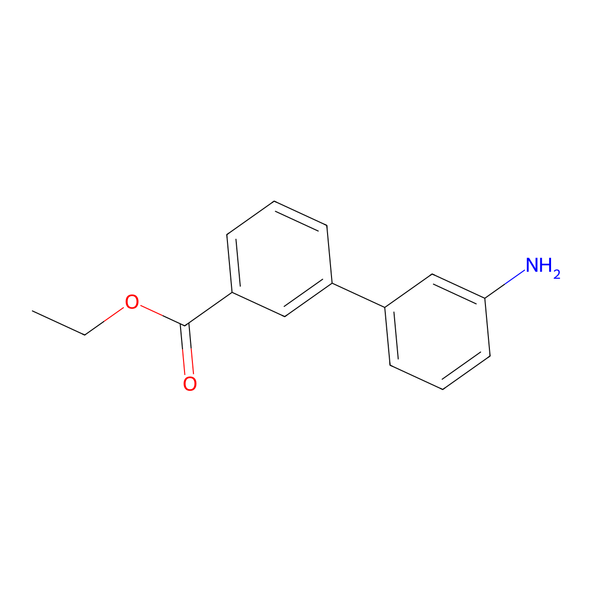 Ethyl 3'-amino-[1,1'-biphenyl]-3-carboxylate molecular structure, CAS 528885-35-0