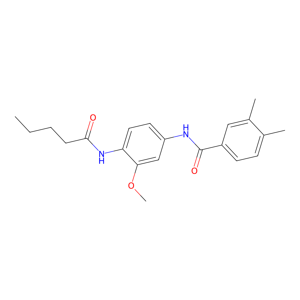 N-[3-methoxy-4-(pentanoylamino)phenyl]-3,4-dimethylbenzamide molecular structure, CAS 528887-34-5