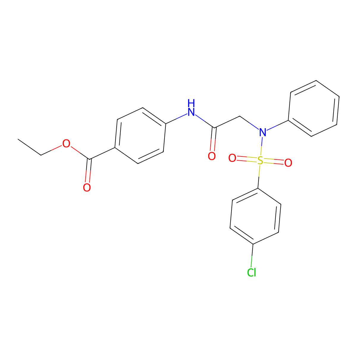 ethyl 4-({N-[(4-chlorophenyl)sulfonyl]-N-phenylglycyl}amino)benzoate molecular structure, CAS 528887-65-2