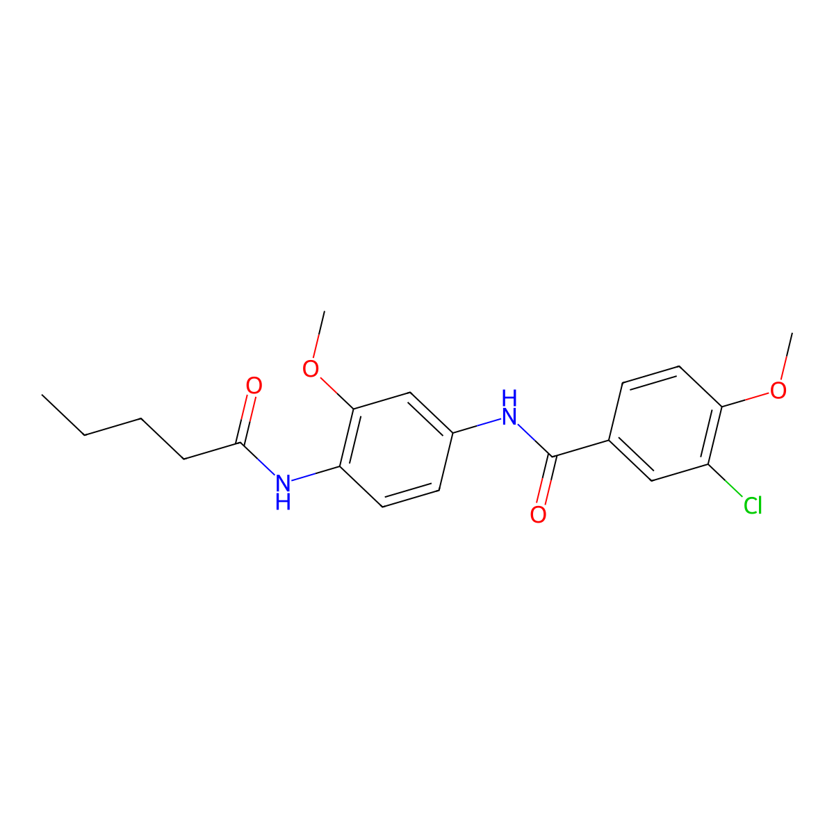 3-chloro-4-methoxy-N-[3-methoxy-4-(pentanoylamino)phenyl]benzamide molecular structure, CAS 528888-18-8