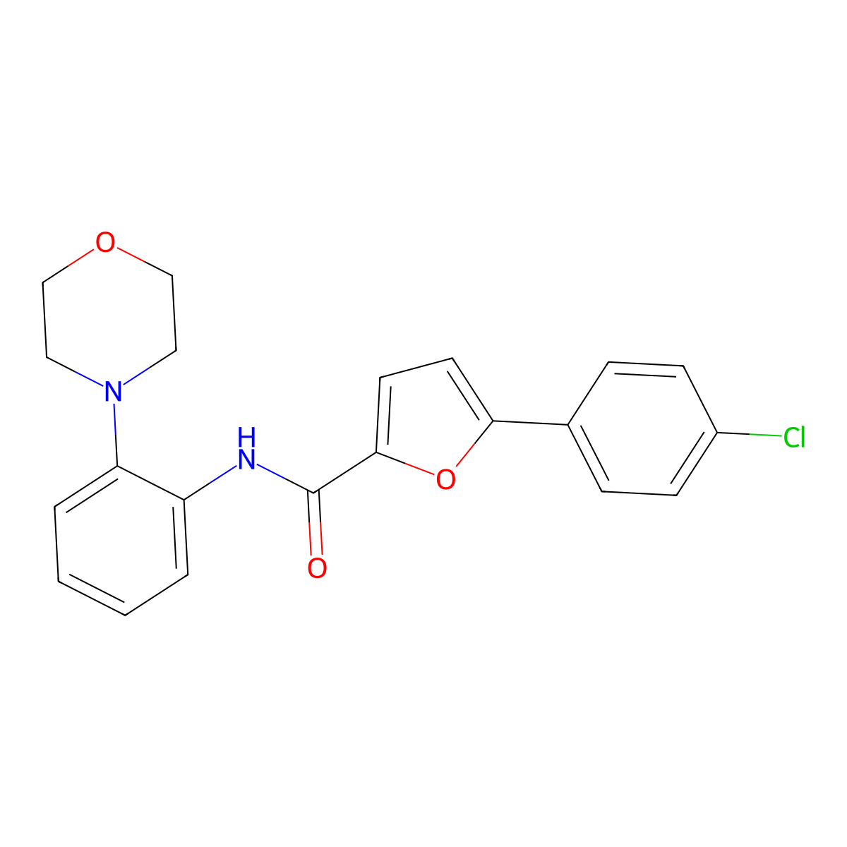 5-(4-chlorophenyl)-N-(2-morpholin-4-ylphenyl)furan-2-carboxamide molecular structure, CAS 528889-05-6