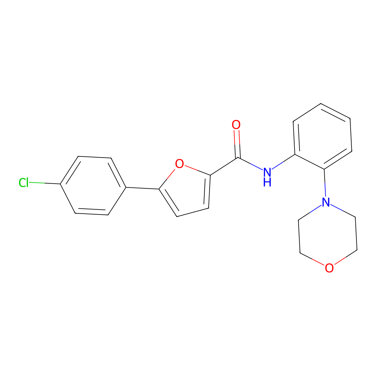 5-(4-chlorophenyl)-N-(2-morpholin-4-ylphenyl)furan-2-carboxamide molecular structure, CAS 528889-05-6