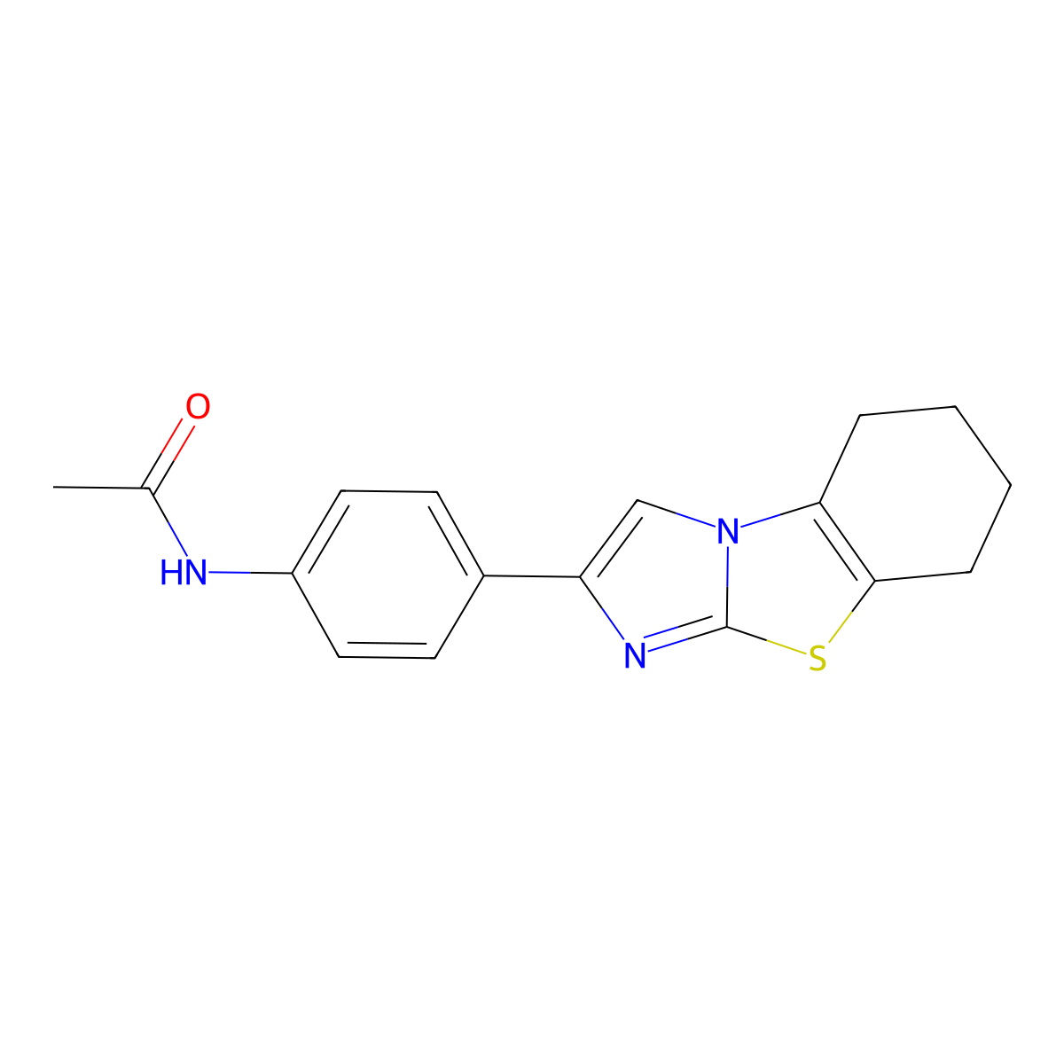 N-[4-(5,6,7,8-tetrahydroimidazo[2,1-b][1,3]benzothiazol-2-yl)phenyl]acetamide molecular structure, CAS 528889-16-9