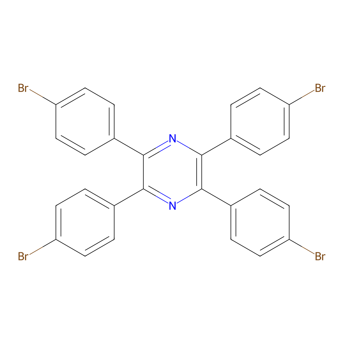 2,3,5,6-Tetrakis(4-bromophenyl)pyrazine molecular structure, CAS 52889-50-6