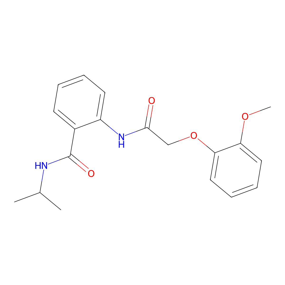 2-{[(2-methoxyphenoxy)acetyl]amino}-N-(propan-2-yl)benzamide molecular structure, CAS 528891-07-8