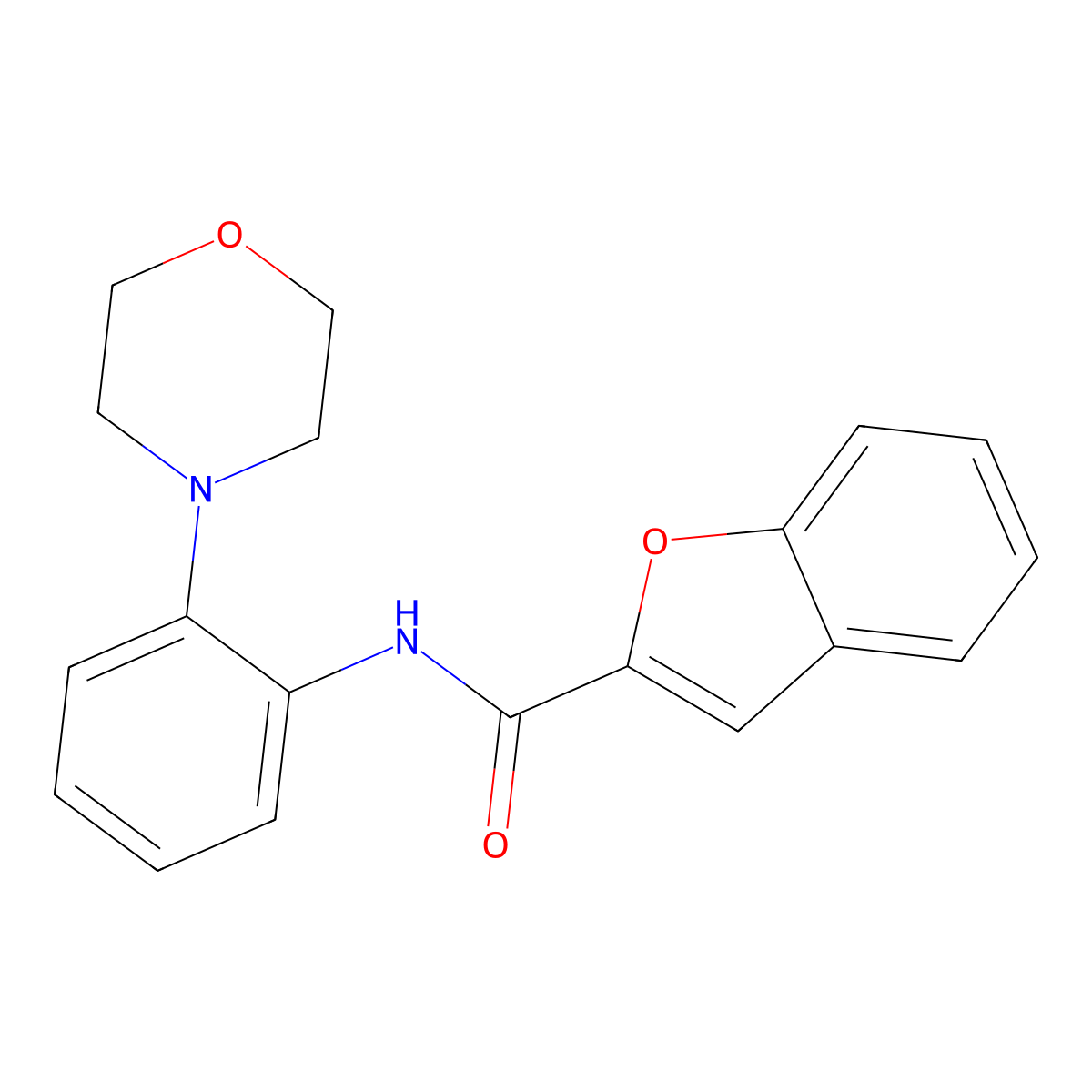 N-(2-morpholin-4-ylphenyl)-1-benzofuran-2-carboxamide molecular structure, CAS 528891-11-4