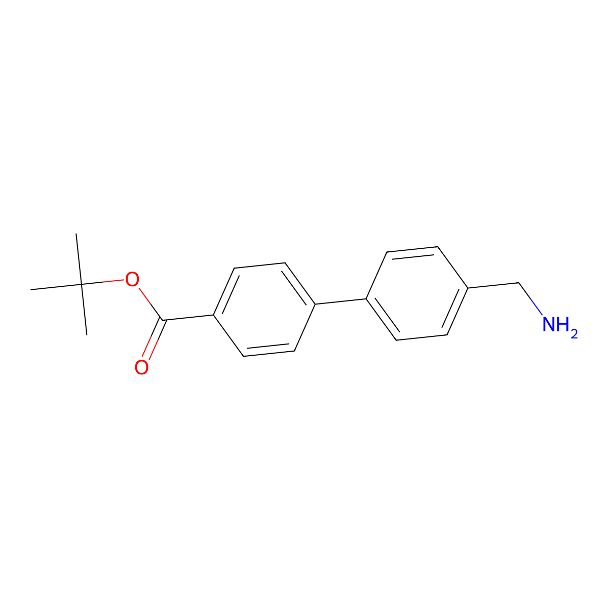 4'-(Aminomethyl)-biphenyl-4-carboxylic acid tert-butyl ester molecular structure, CAS 528894-33-9