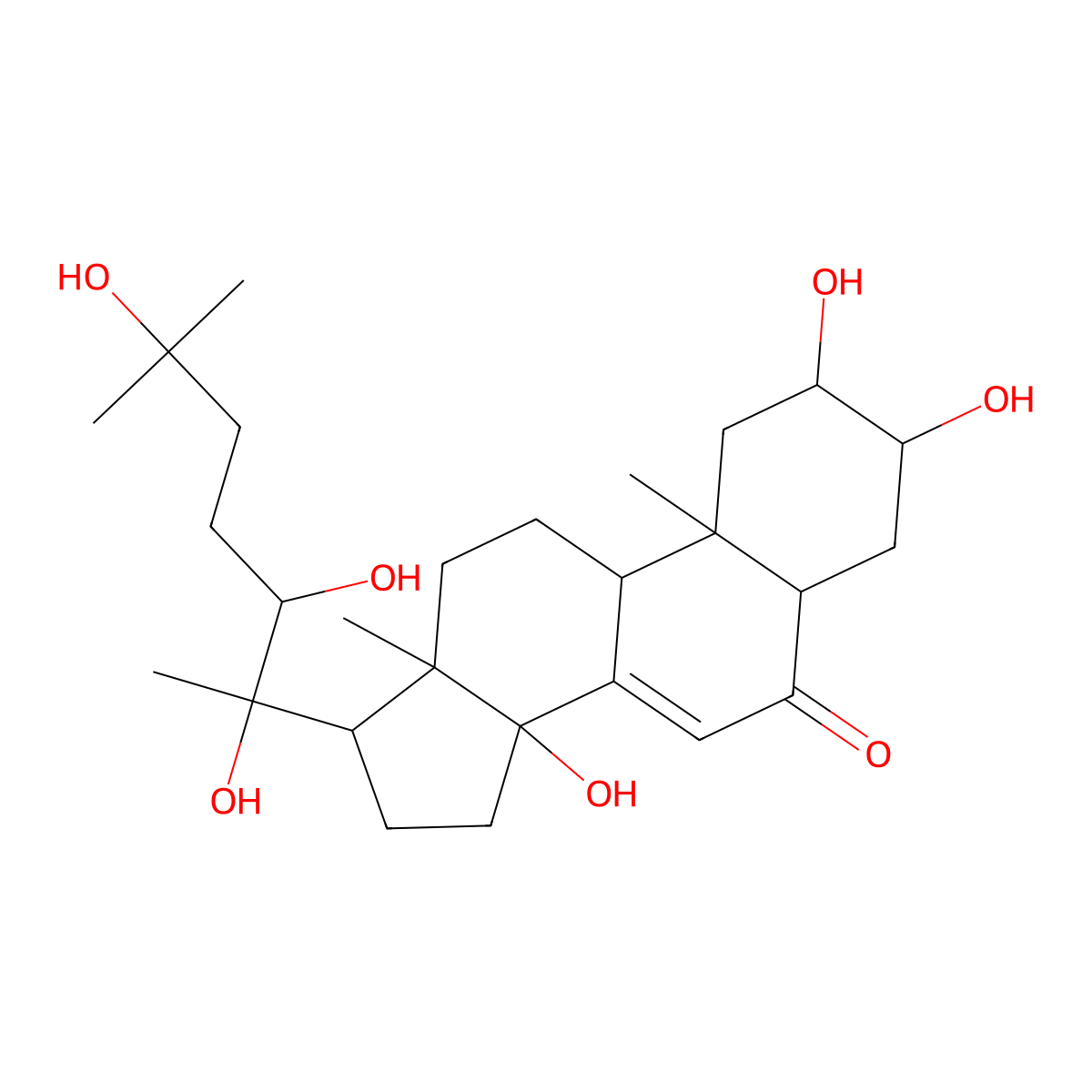 20-Hydroxyecdysone molecular structure, CAS 5289-74-7