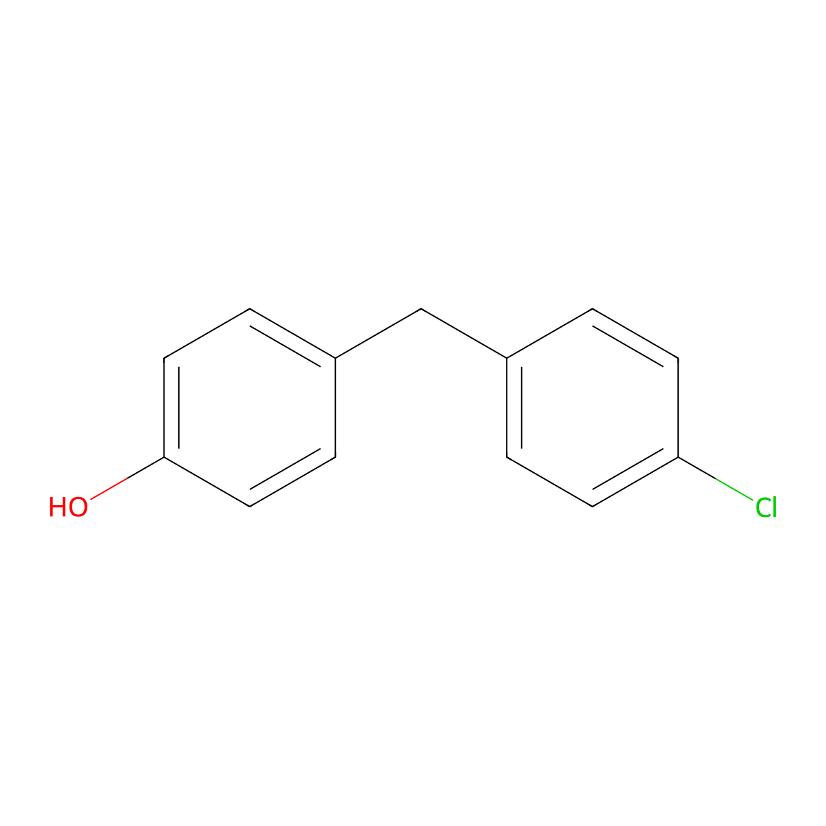 4-[(4-Chlorophenyl)methyl]phenol molecular structure, CAS 52890-73-0