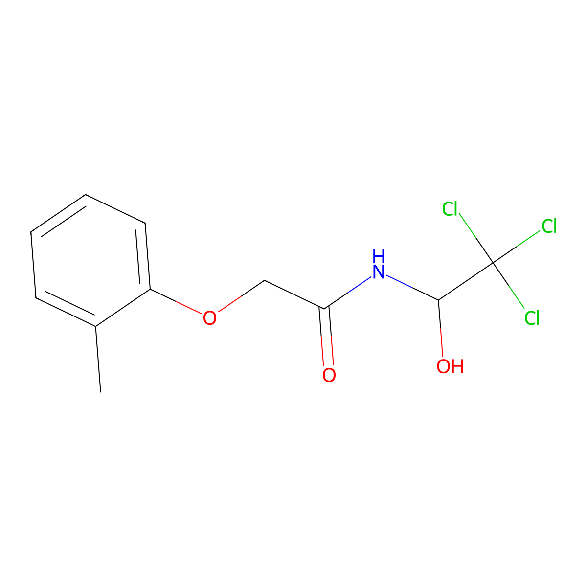 2-(2-Methylphenoxy)-N-(2,2,2-trichloro-1-hydroxyethyl)acetamide molecular structure, CAS 52892-24-7