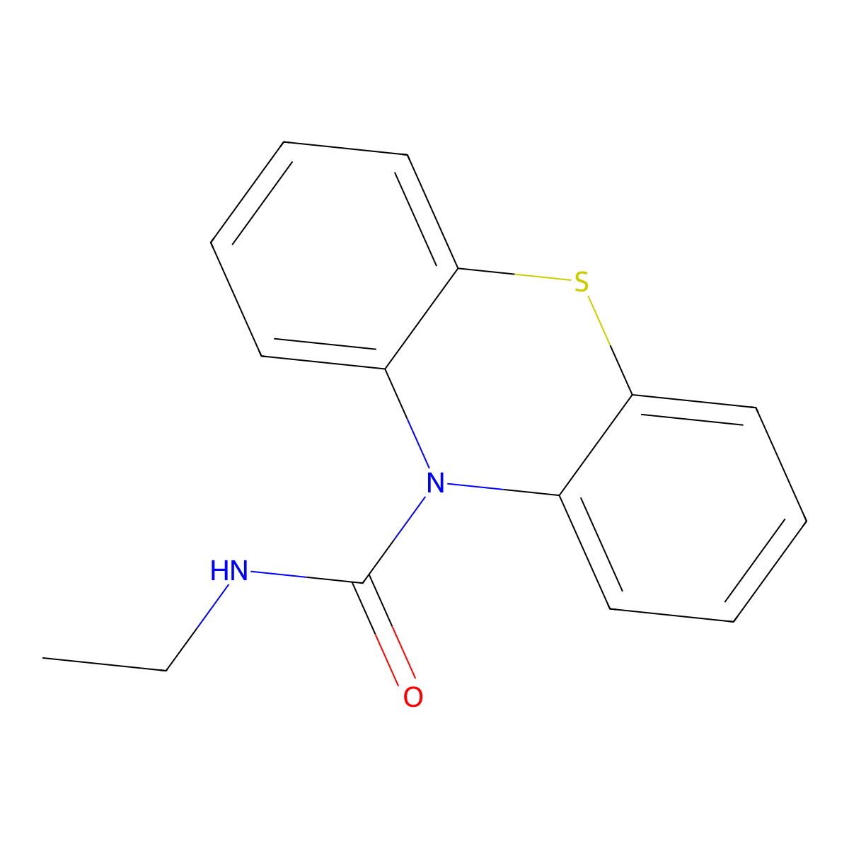 N-ethyl-10H-phenothiazine-10-carboxamide molecular structure, CAS 52893-44-4