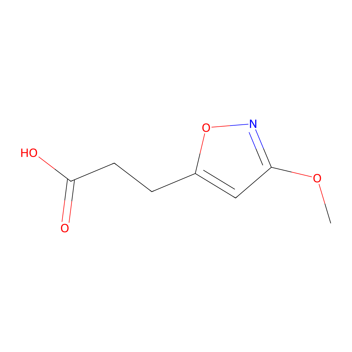 3-(3-Methoxy-1,2-oxazol-5-yl)propanoic acid molecular structure, CAS 52898-06-3