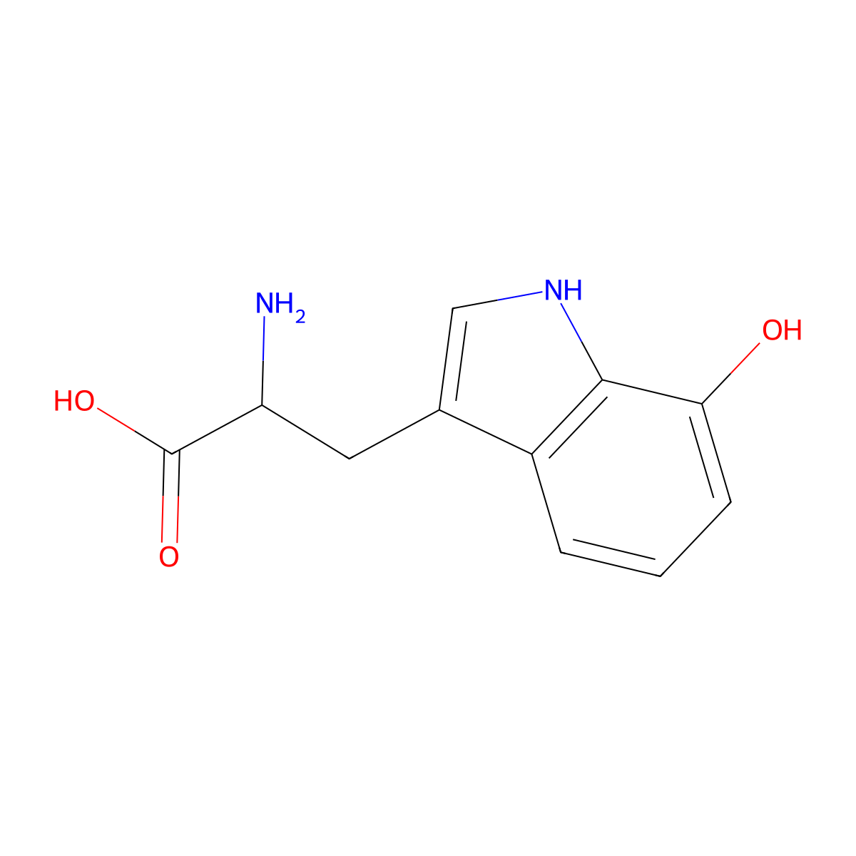 7-Hydroxytryptophan molecular structure, CAS 52899-02-2