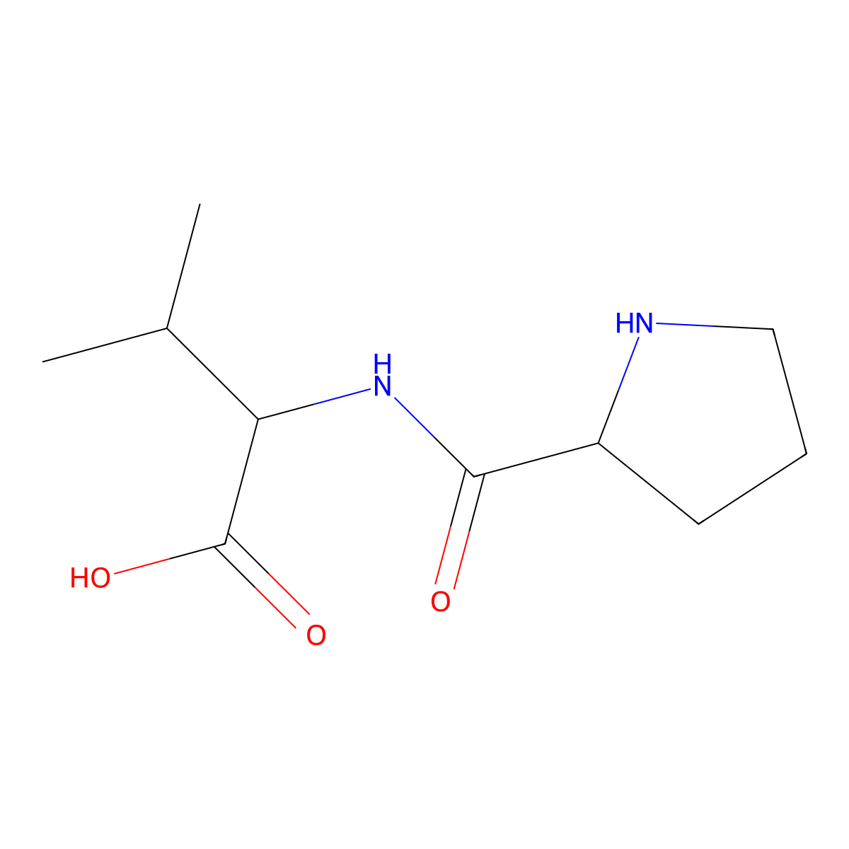 L-Prolyl-L-valine molecular structure, CAS 52899-09-9