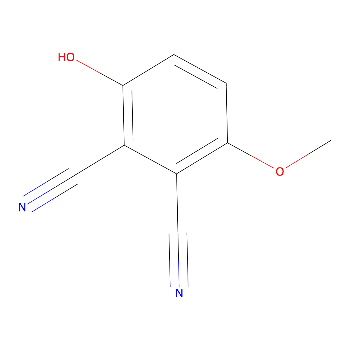 3-Hydroxy-6-methoxybenzene-1,2-dicarbonitrile molecular structure, CAS 52899-60-2