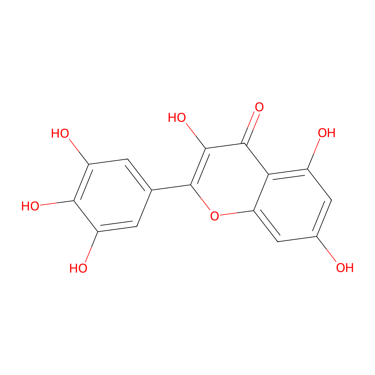 Myricetin molecular structure, CAS 529-44-2