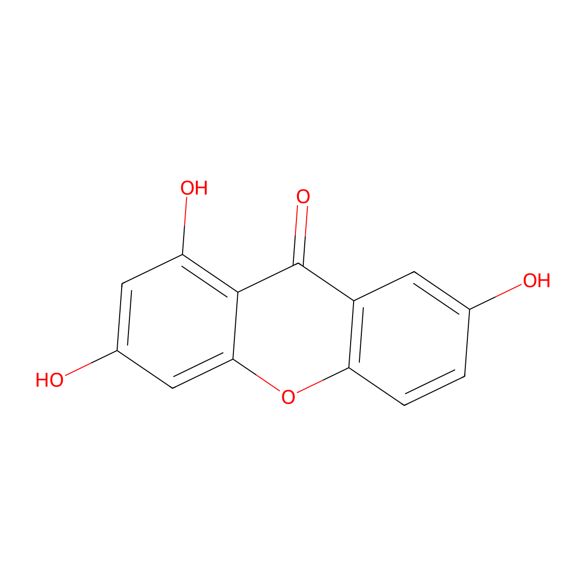 1,3,7-Trihydroxyxanthone molecular structure, CAS 529-49-7