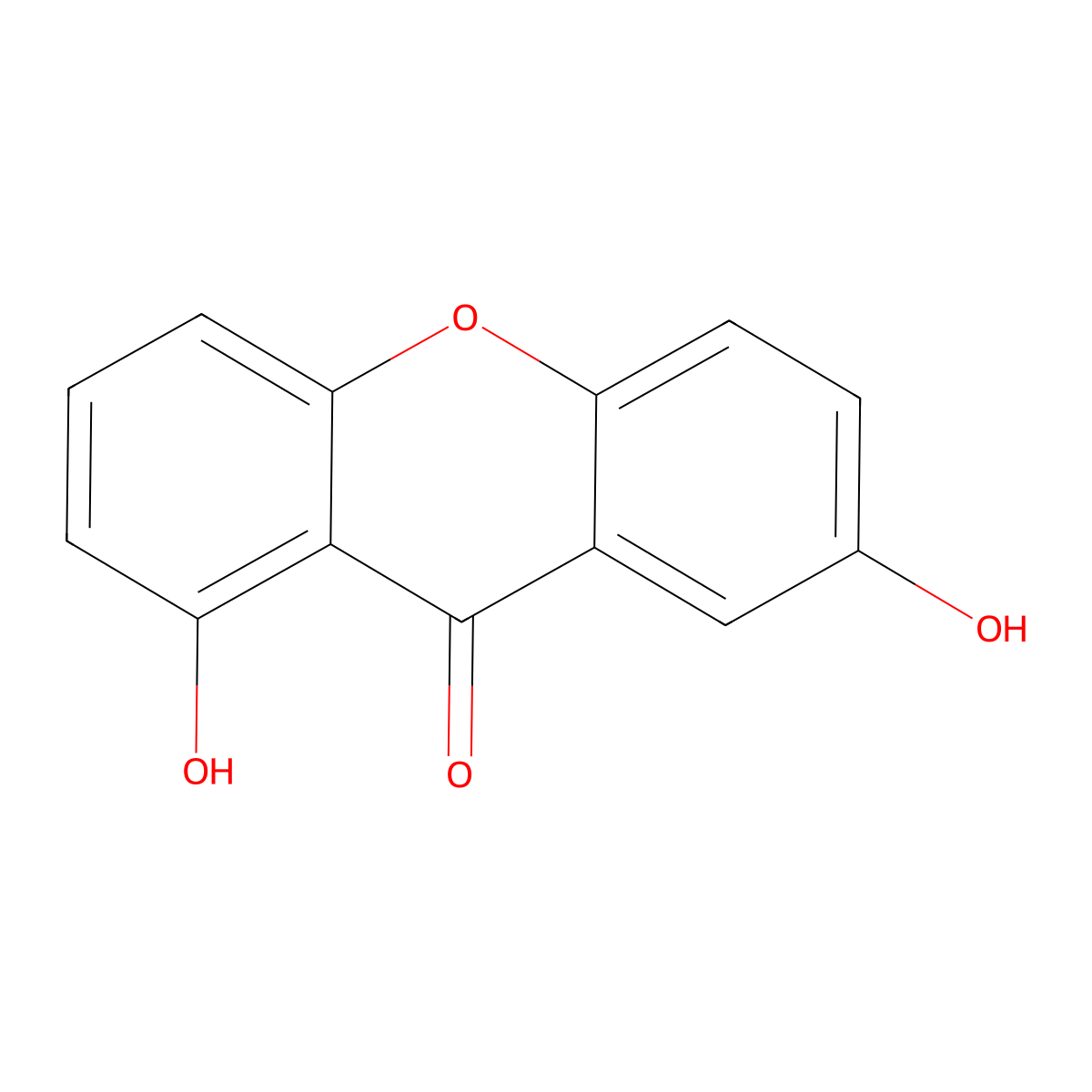 Euxanthone molecular structure, CAS 529-61-3