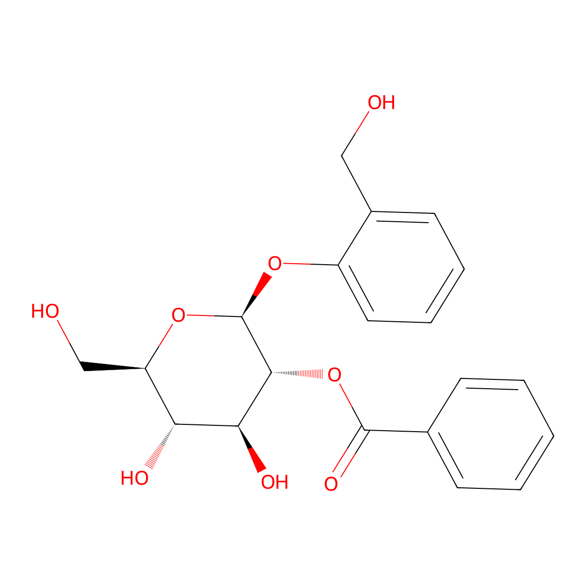 Tremuloidin molecular structure, CAS 529-66-8