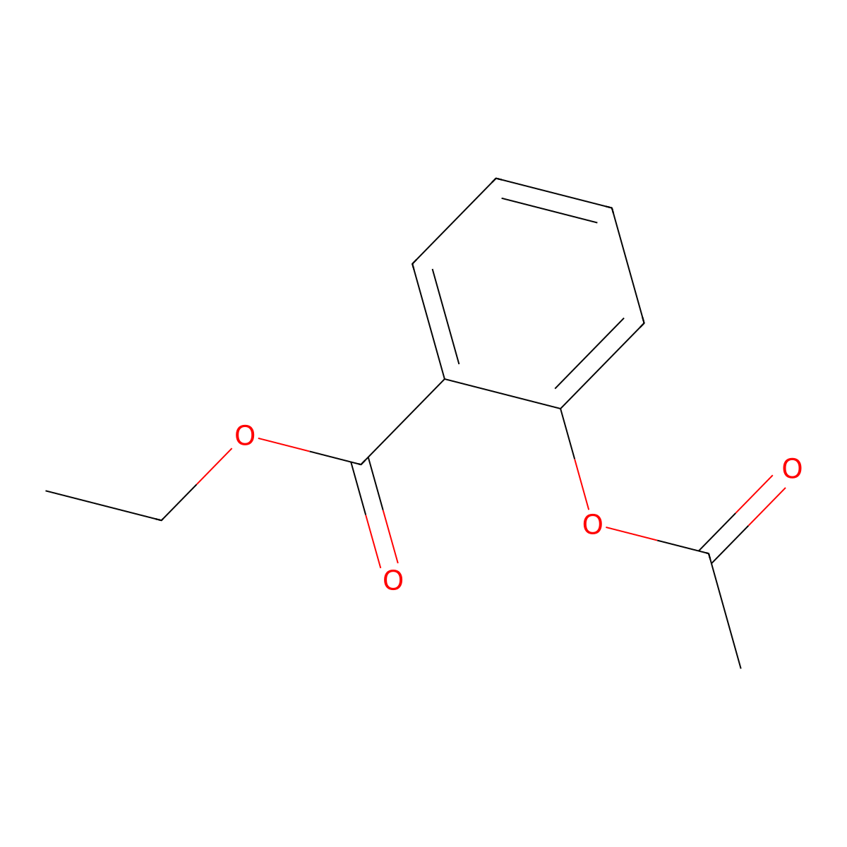 Ethyl 2-acetoxybenzoate molecular structure, CAS 529-68-0