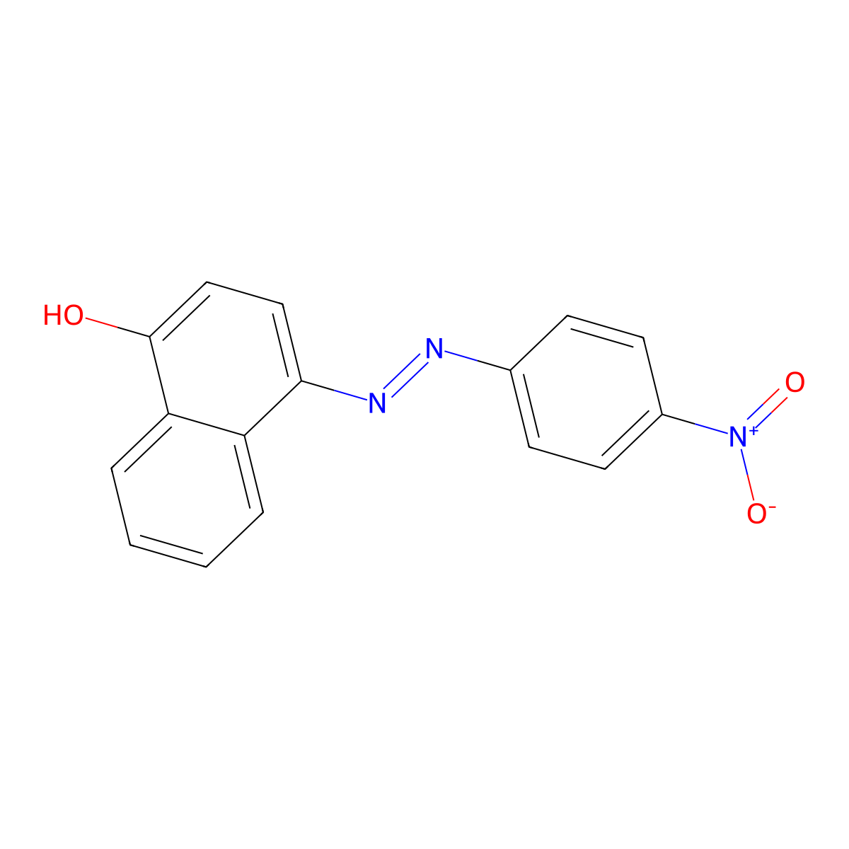 1-Naphthalenol, 4-[2-(4-nitrophenyl)diazenyl]- molecular structure, CAS 5290-62-0