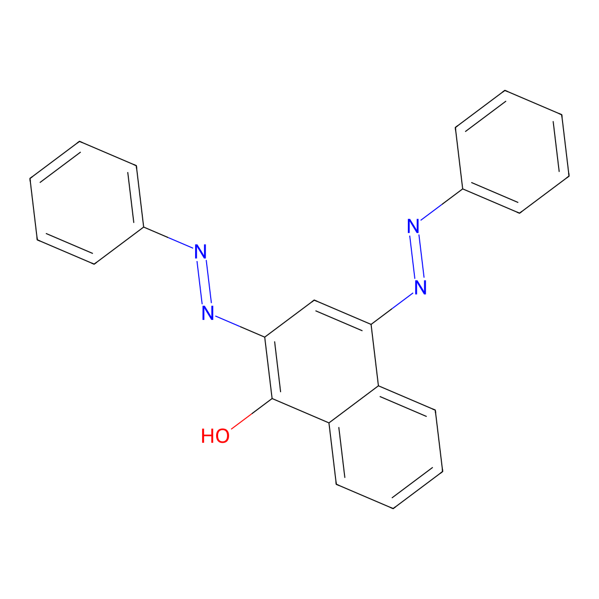 1-Naphthalenol, 2,4-bis(2-phenyldiazenyl)- molecular structure, CAS 5290-66-4