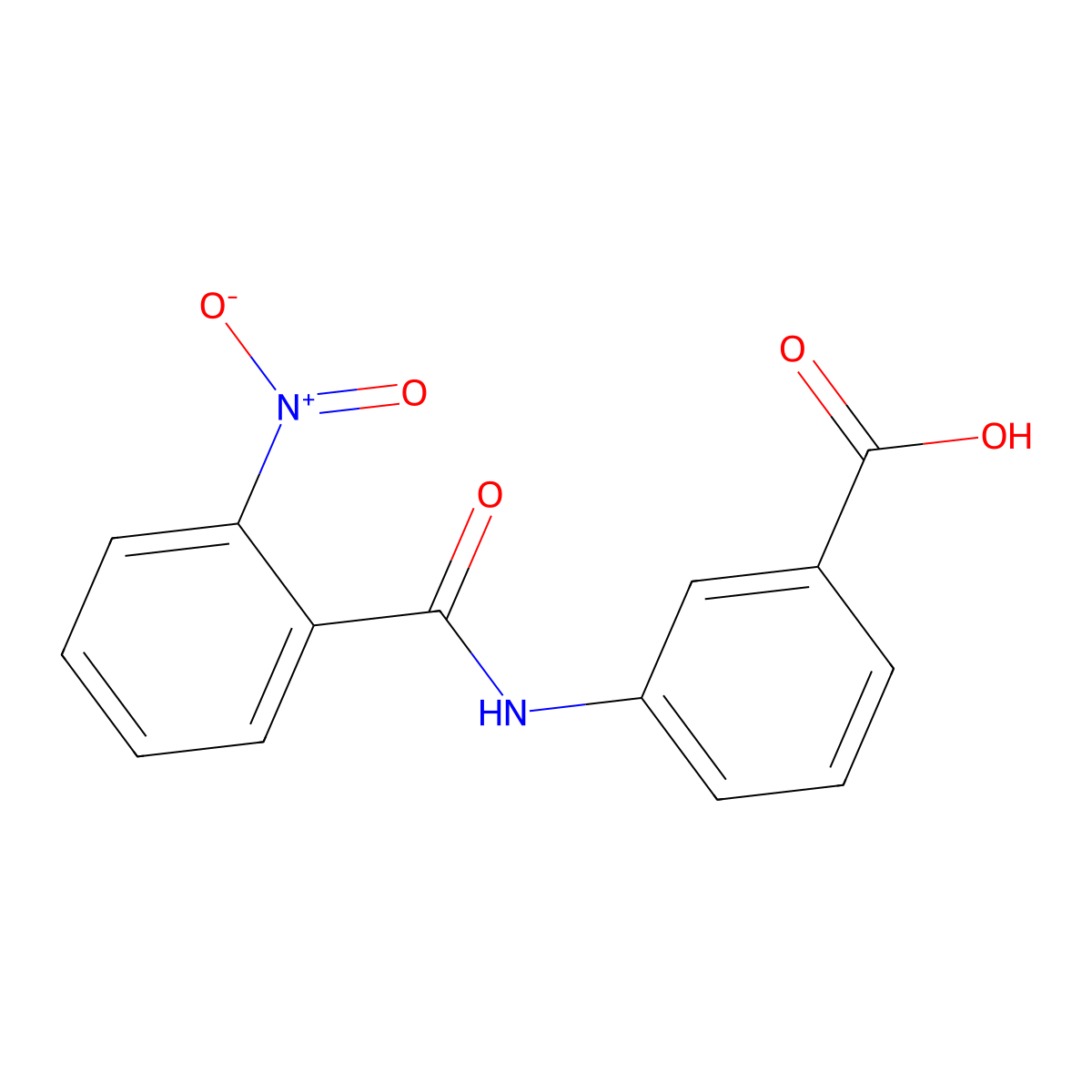 3-{[(2-Nitrophenyl)carbonyl]amino}benzoic acid molecular structure, CAS 52901-05-0