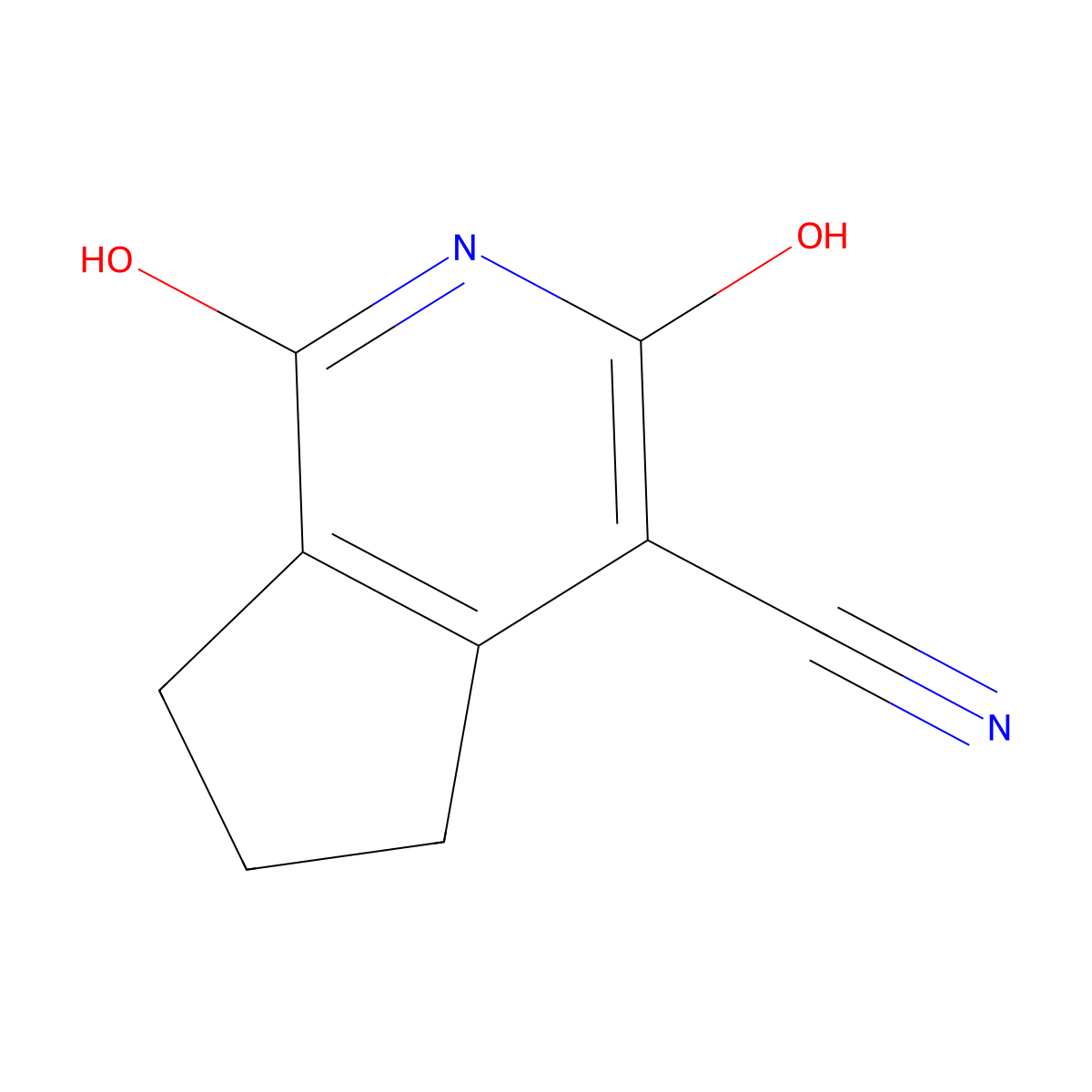1,3-Dihydroxy-6,7-dihydro-5H-cyclopenta(c)pyridine-4-carbonitrile molecular structure, CAS 52903-70-5