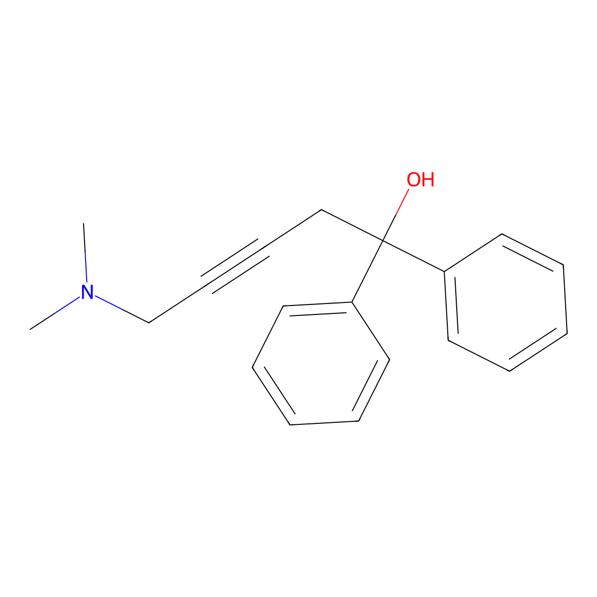 5-(Dimethylamino)-1,1-diphenyl-3-pentyn-1-ol molecular structure, CAS 52904-43-5