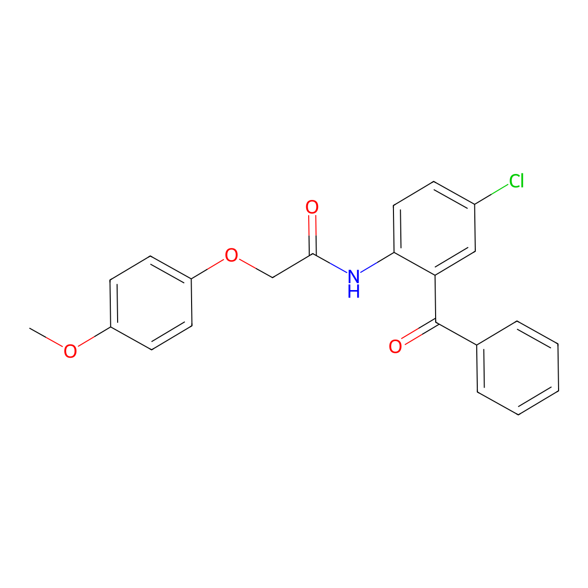 N-(2-benzoyl-4-chlorophenyl)-2-(4-methoxyphenoxy)acetamide molecular structure, CAS 52905-47-2