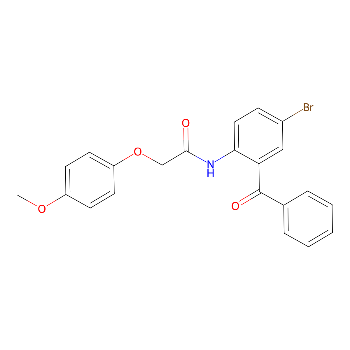N-(2-benzoyl-4-bromophenyl)-2-(4-methoxyphenoxy)acetamide molecular structure, CAS 52905-48-3