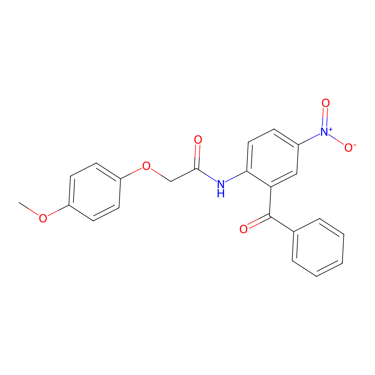 N-(2-benzoyl-4-nitrophenyl)-2-(4-methoxyphenoxy)acetamide molecular structure, CAS 52905-49-4
