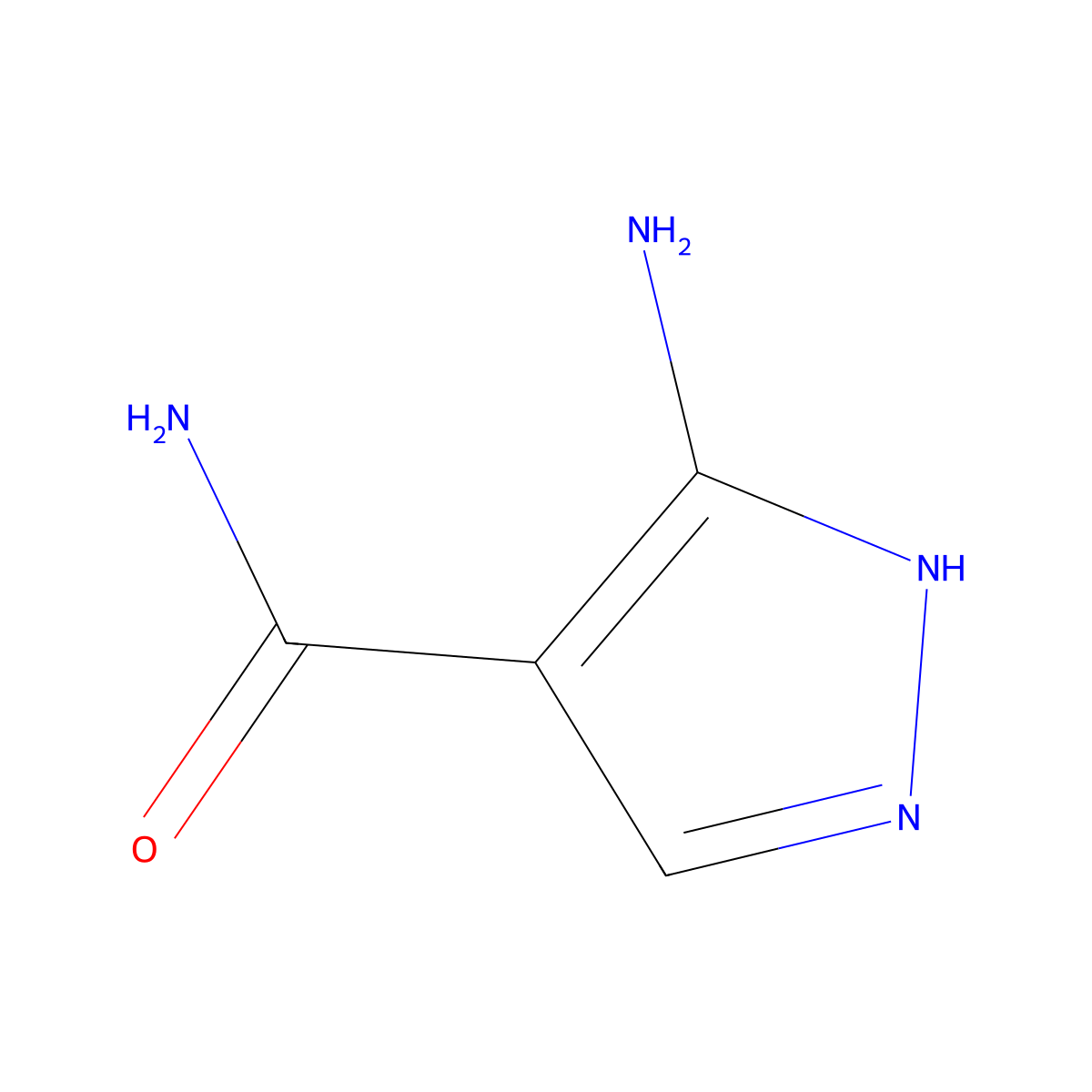 1H-Pyrazole-4-carboxamide, 3-amino- molecular structure, CAS 52906-16-8