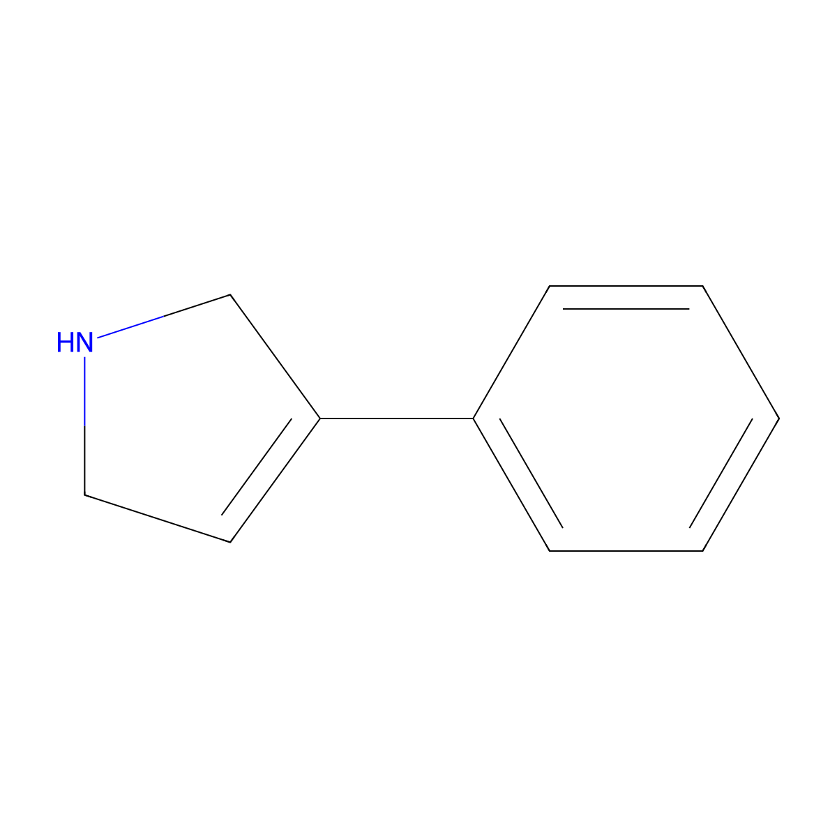 3-phenyl-2,5-dihydro-1H-pyrrole molecular structure, CAS 52906-59-9