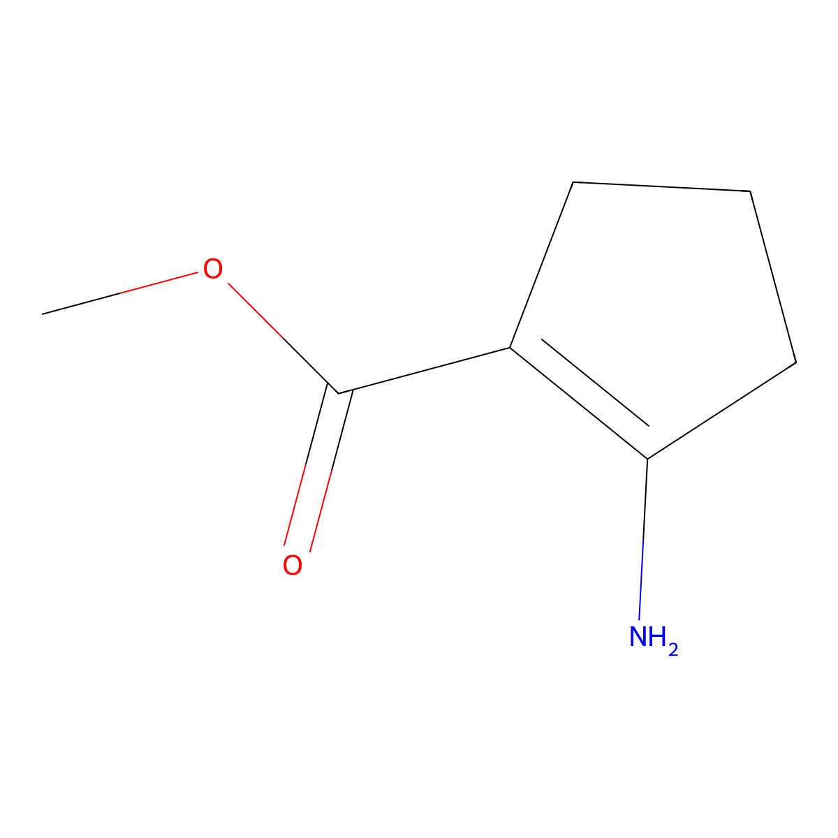 Methyl 2-aminocyclopent-1-enecarboxylate molecular structure, CAS 52909-60-1