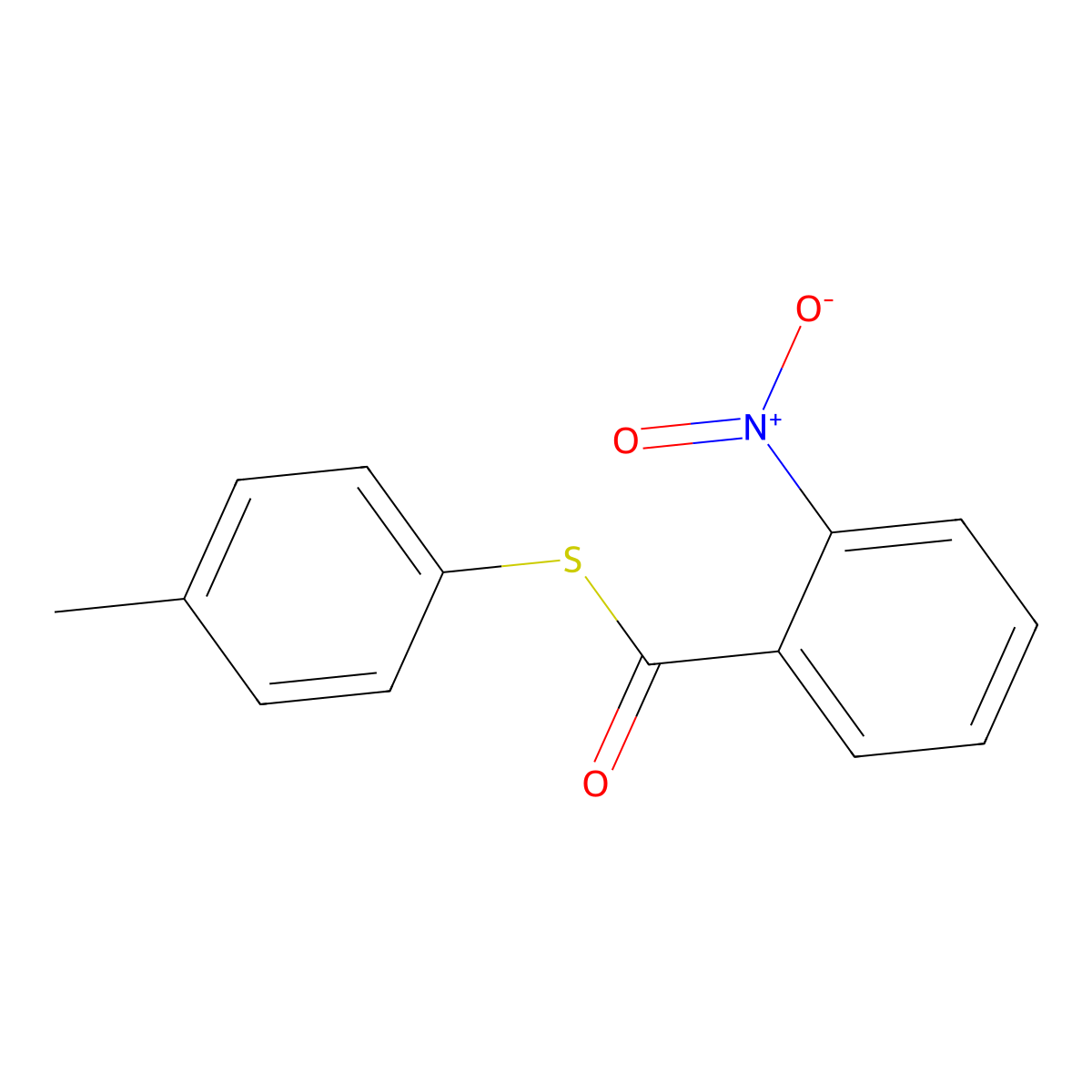 2-Nitrothiobenzoic acid S-(4-methylphenyl) ester molecular structure, CAS 52909-88-3