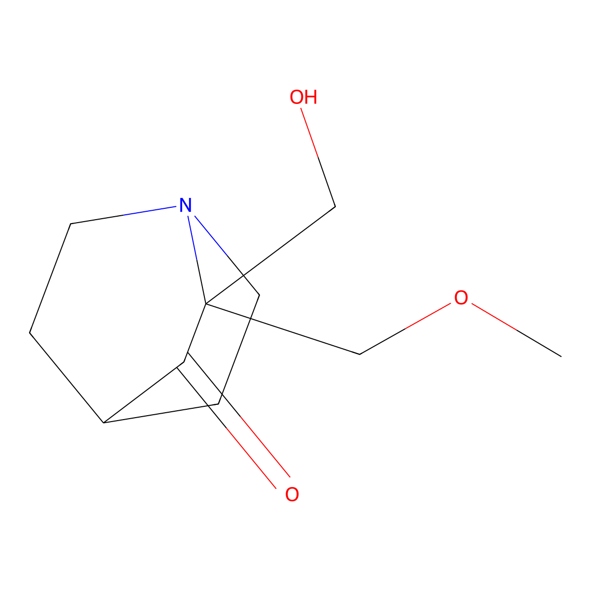 2-(Hydroxymethyl)-2-(methoxymethyl)-1-azabicyclo(2.2.2)octan-3-one molecular structure, CAS 5291-32-7