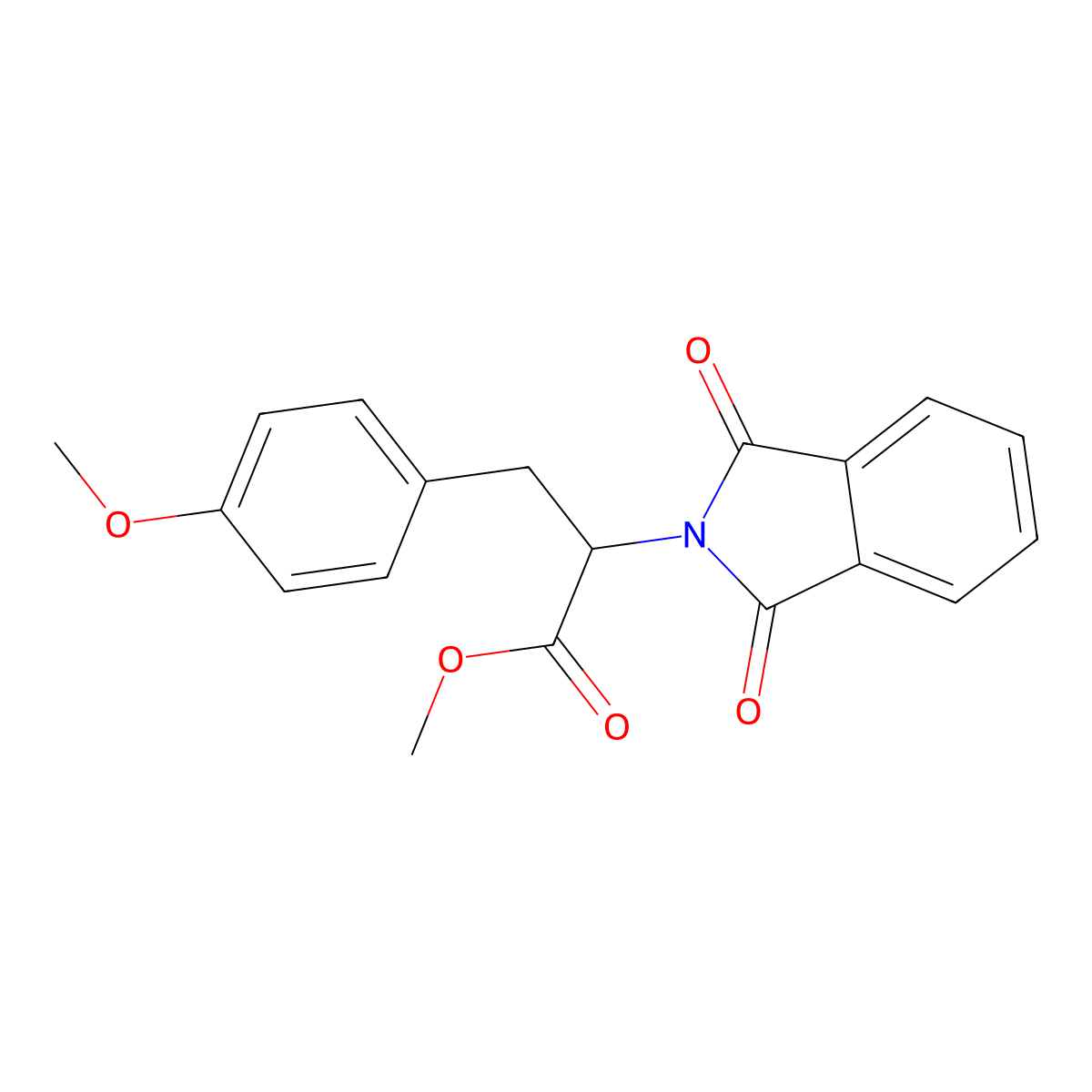 methyl 2-(1,3-dioxo-1,3-dihydro-2H-isoindol-2-yl)-3-(4-methoxyphenyl)propanoate molecular structure, CAS 52913-16-3