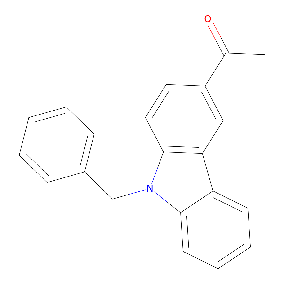 1-(9-benzyl-9H-carbazol-3-yl)ethanone molecular structure, CAS 52915-10-3
