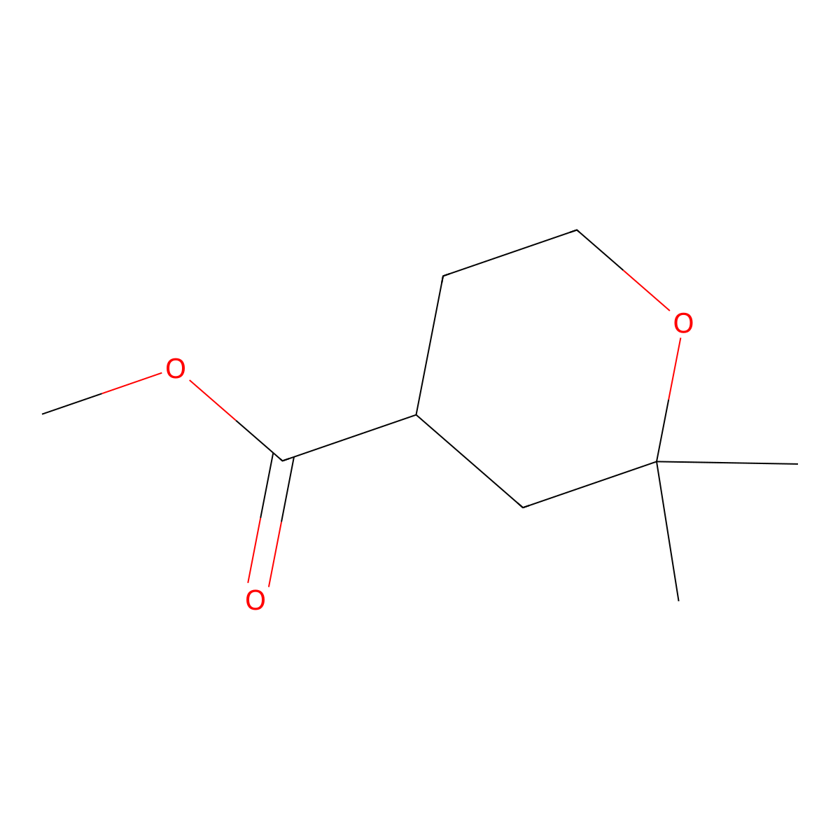 2,2-Dimethyl-tetrahydro-pyran-4-carboxylic acid methyl ester molecular structure, CAS 52916-17-3