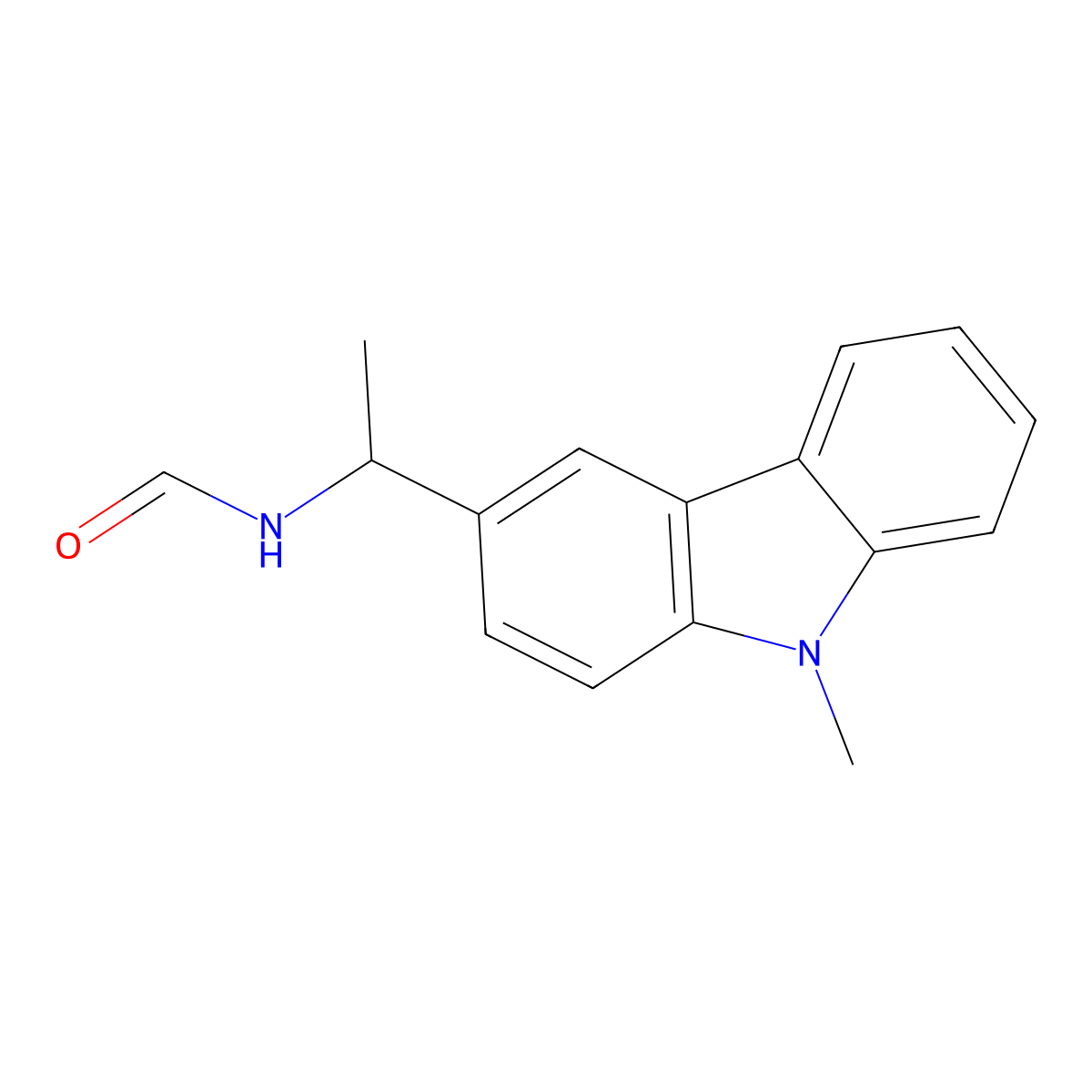 Formamide, N-(1-(9-methyl-9H-carbazol-3-yl)ethyl)- molecular structure, CAS 52916-23-1